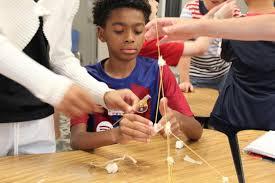 Students exploring creative art projects